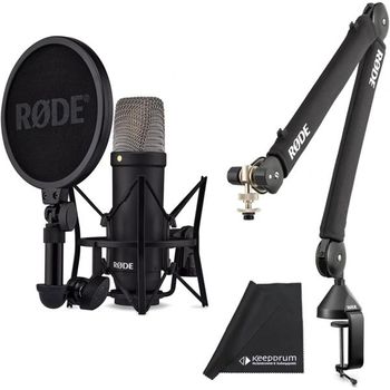 [해외] 독일 로데 마이크 방송용 Rode NT1 Signature 블랙 Studio Microphone PSA-1 Articulated Arm Tr