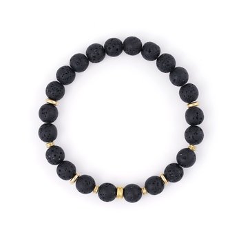 골드브라스링 포인트 화산석 팔찌 (C2301-AC965_BK)