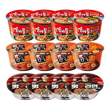 팔도 남자라면 컵라면x4개+틈새라면 매운김치x4개+해물왕컵x4개..[35564285]