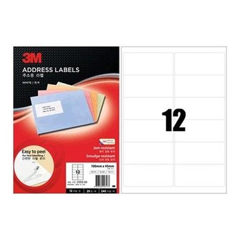 라벨지 우편찐발송라벨3M 일반형 주소용라벨 12칸 100매