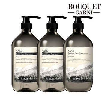 히말라야 허브나드 시그니처향 토탈케어 샴푸/데미지케어 트리트먼트 1000ml x3개
