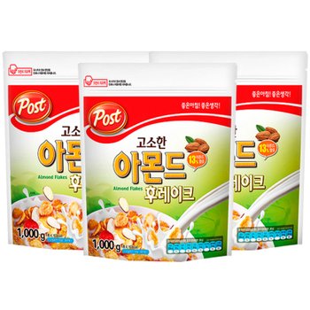 포스트 고소한 아몬드 후레이크1kg x 3개+사은품랜덤(ID당1개)