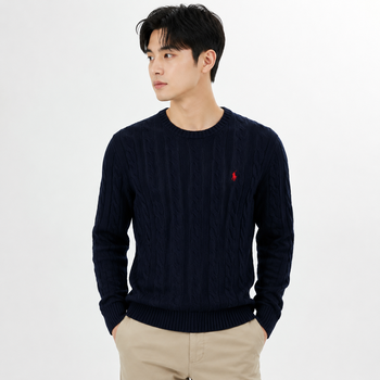 패션믹스매치폴로랄프로렌5S 710775885 001 남성 포니 케이블 니트 네이비