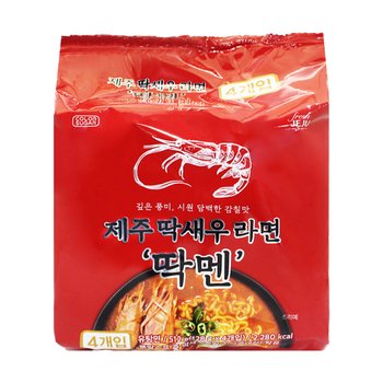 [오늘출발] 제주 딱새우 라면 딱멘 (118gx4개입)