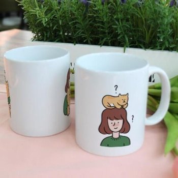 아트박스/꾸밈 pj641-디자인머그컵2p-귀여운내친구냥이01