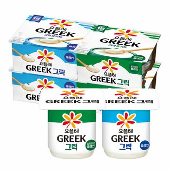 [G] 빙그레 요플레 그릭요거트 80g 8입 / 플레인 달지않은 플레인