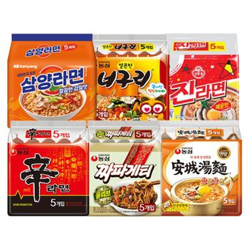 봉지라면 혼합 30 (신라면5+짜파게티5+안성탕면5+삼양라면5+너구리5+진라면매운맛..[35688791]
