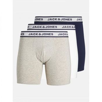 [해외] Jack and Jones 잭 앤 존스 남성용 팩 솔리드 박서 브리프 플러스 사이즈 - 연회색 멜란지 76179