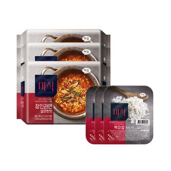 The미식 장인라면 얼큰한맛(116gX4개입)X3봉+The미식 백미밥 210gX3개..[35527268]