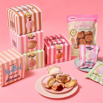 [노티드] 도넛 5종(우유생크림바닐라초코얼그레이라즈베리) + 스마일 슈크림 만주 1봉  세트
