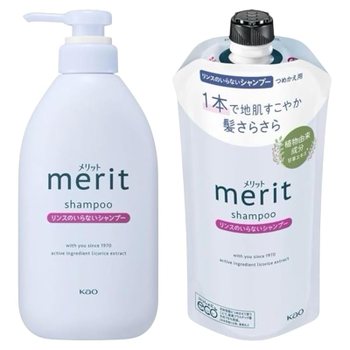 [해외] 정리 구매 merit 장점 린스가 필요없는 샴푸 펌프 450ml 철회용 320ml