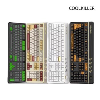 [해외] COOLKILLER CK108 자축 레트로 무선 기계식 키보드 3가지 연결모드1600만RGB 듀얼 구조 호환가능