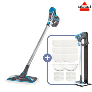 비쎌 슬림 스팀청소기 SMART 패키지 (그레이블루+정품걸레12P+거치대)
