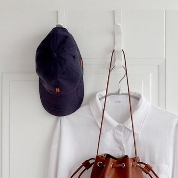 3단 행거 무타공 모자 도어 후크 옷걸이 화이트 2P 문옷걸이 옷걸이행거 문걸이행거 도어행거