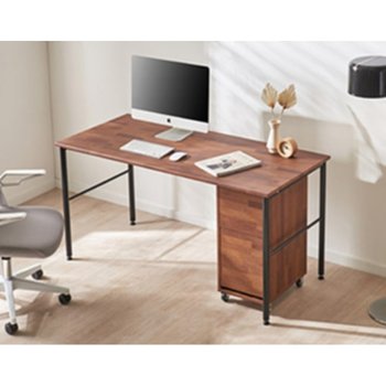 유니크 화이트 투톤 학생 서재용 바퀴 서랍장+스틸 책상(140cm 8색) 멋진 개인 사무실