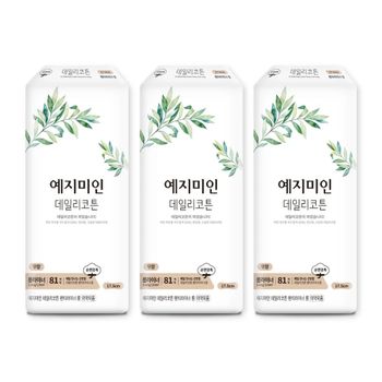 예지미인 데일리코튼 팬티라이너 롱 81Px3팩