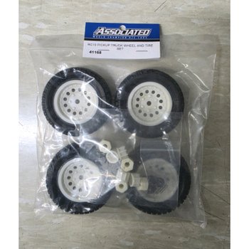 AA41168 RC10 PICKUP TRUCK TIRE AND WHEEL SET