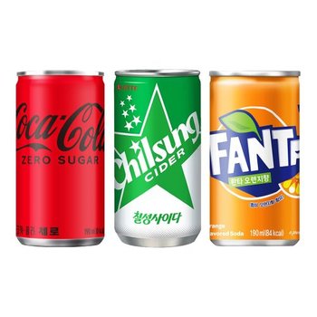 탄산소캔 3종혼합 환타 오렌지/코카콜라 제로/칠성사이다 12캔/30캔 모음