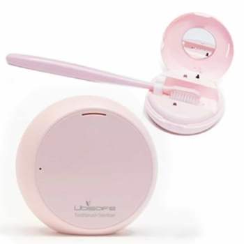 핑크 990YVN78 미니 칫솔살균기 사무실칫솔살균기 칫솔소독기