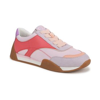 [해외] 프랑코 사르토 여성 브레시아 레이스업 조거 스니커즈 멀티 핑크 포우 레더 패브릭