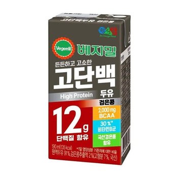 정식품 검은콩 고단백 베지밀 두유 190ml 24개 (34056160)