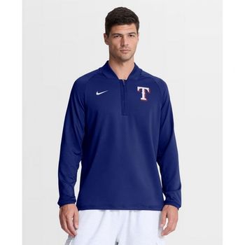 [해외] 나이키 맨즈 로얄 텍사스 레인저 어센틱 컬렉션 Dri-FIT Raglan Half-Zip Pullover 후디 - 26485