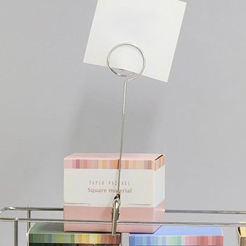 롤리팝모양은색메모홀더 감각적인 원형엽서꽂이집게