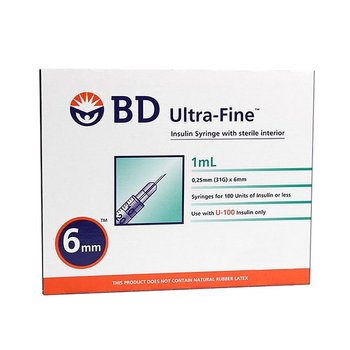 BD 엠벡타 울트라파인 인슐린주사기 1cc 31G 6mm 100개입 (324903)