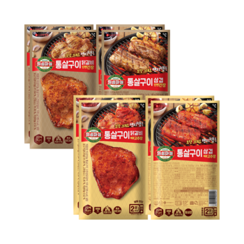 [본사직영] 의성마늘 통살구이 4종 8개(간장닭갈비 2개+고추장닭갈비 2개+간장삼겹 2개+고추장삼겹 2개)