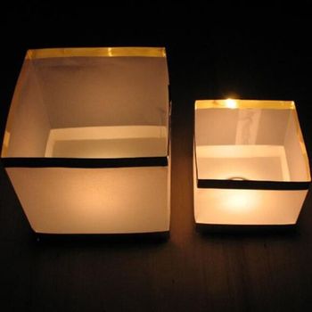 소원유등사각+촛불포함(물에띄워요) 소11x11cm-100개