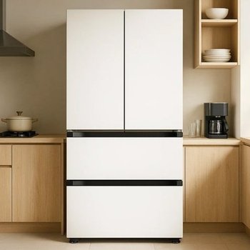 삼성 비스포크 AI김치플러스 4도어 에센셜 화이트 490L RQ49DG90X2EW l Y...