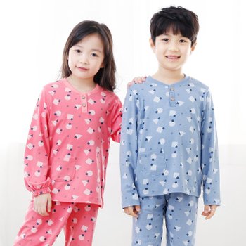 팜팜 9부 아동 주니어 긴팔 잠옷 파자마 상하세트 뉴나이스 스판 실내복