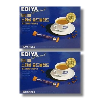 [건강나라] 이디야 스페셜 골드블렌드 400T 대용량 스틱 믹스커피 2박스 (51140042)