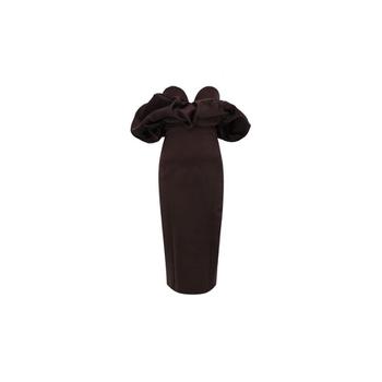 Elisabetta Franchi 오프 숄더 미디 드레스 AB71456E2 EA4 TP949268975