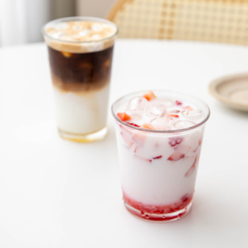 다온아토 카멜리아 유리컵 2사이즈 커피 라떼 에이드 맥주 주스 물 컵