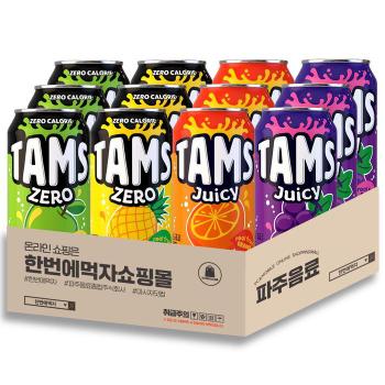 롯데 탐스 4종 혼합 각 3캔 / 탐스 제로 파인애플+탐스 제로 사과 + 탐스 쥬시  (S44353740)