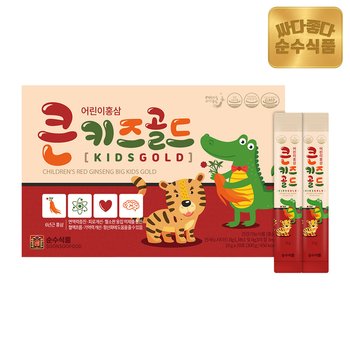 순수식품 6년근 큰키즈 골드 어린이 홍삼 진액 스틱 1박스(30포) 면역력