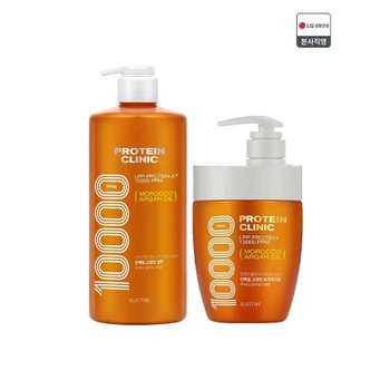 엘라스틴 프로틴클리닉 10000 단백질 고영양 샴푸 1000ML x 1개 + 트리트먼트 700ML x 1개