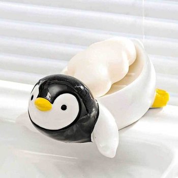 비누받침대 비누거치대 펭귄비누받침 비누트레이 물빠짐비누받침대 비누케이스 도자기비누받침대