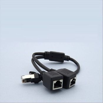 커플러 RJ45 FT형 8P8C 분배기 1대2 2분배 Black 30c Coms