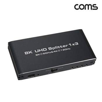 Coms HDMI 분배기 2.1 1-3 8K-60Hz 4K-120Hz EDID 수동스위치 OU077 생활용품