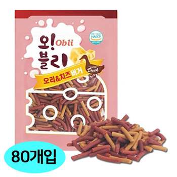 간식 MA06IO78 100gx80개입 오리 강아지 치즈버거 오블리