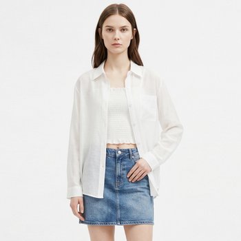 [샵앤] 여성 여름 끈나시 스모킹 탑 반시스루 블라우스 세트 SHA-WSET-21161-아이보리