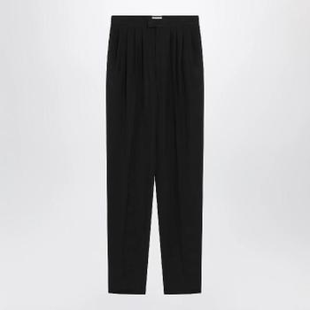 [해외] 생로랑 Tailored trousers in black habutai silk 856580Y6J78/XM_YSL-1000_108-36 Black  [