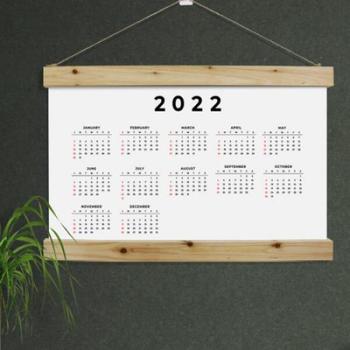 아트박스/꾸밈 td978-우드스크롤_60CmX40Cm-2022심플달력