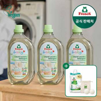 베이비 세탁세제 1500ml 3개 (체험팩 코튼블라썸 유연제 100ml+울드라이볼 증정)