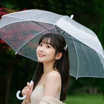 예쁜 투명 자동 비닐 튼튼한 클래식 트렌디 가을겨울 회식룩 투명우산 싸구려우산 미니멀