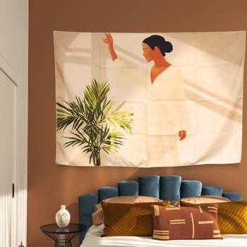 인테리어소품 WT27QA87 대형 패브릭 포스터 식물과 여성 M 벽장식