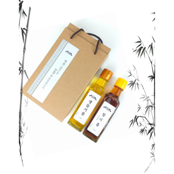 [9월 30일 오전9시 주문건까지 명절전출고] 1+1 하남댁 저온압착 생들기름 , 참기름 300ml  선물세트