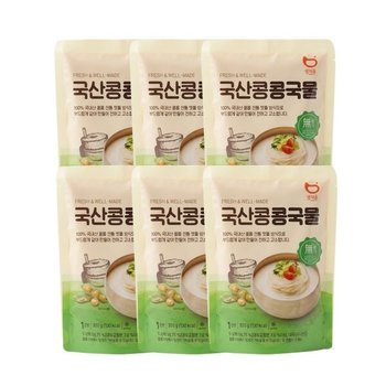 생채움 진한 국산 콩국물 320g x 6개입 총 1920g 냉장 콩물 콩국수 국물 소포장 선식